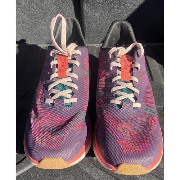 KEEN 1030369 Leiki Speed Hiking Shoes for Ladies - Plum Perfect/Floral Sz 10.5 - Picture 2 of 8